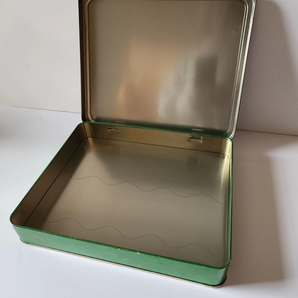 Vintage Whitman's Sampler Tin with Pissaro Graphics and Hinged Lid